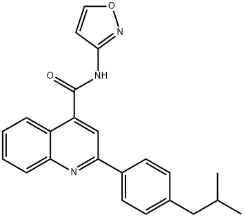 2-[4-(2-methylpropyl)phenyl]-N-(1,2-oxazol-3-yl)quinoline-4-carboxamide,444937-19-3,结构式