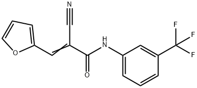 (E)-2-cyano-3-(furan-2-yl)-N-[3-(trifluoromethyl)phenyl]prop-2-enamide Structure