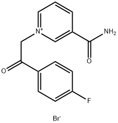 1-[2-(4-fluorophenyl)-2-oxoethyl]pyridin-1-ium-3-carboxamide bromide Structure