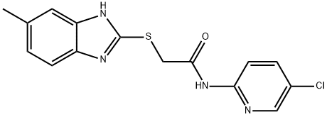 N-(5-chloropyridin-2-yl)-2-[(6-methyl-1H-benzimidazol-2-yl)sulfanyl]acetamide,502970-61-8,结构式