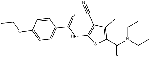 4-cyano-5-[(4-ethoxybenzoyl)amino]-N,N-diethyl-3-methylthiophene-2-carboxamide Structure