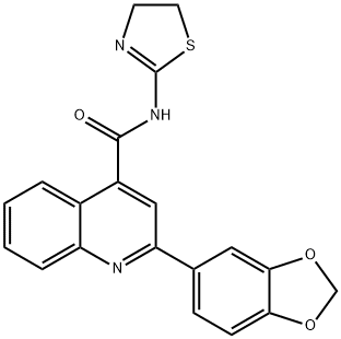 2-(1,3-benzodioxol-5-yl)-N-(4,5-dihydro-1,3-thiazol-2-yl)quinoline-4-carboxamide Struktur