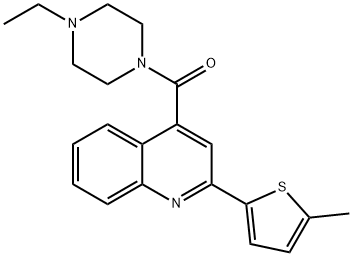 (4-ethylpiperazin-1-yl)-[2-(5-methylthiophen-2-yl)quinolin-4-yl]methanone Struktur