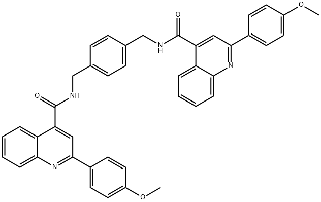 2-(4-methoxyphenyl)-N-[[4-[[[2-(4-methoxyphenyl)quinoline-4-carbonyl]amino]methyl]phenyl]methyl]quinoline-4-carboxamide Structure