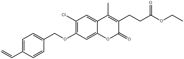 ethyl 3-[6-chloro-7-[(4-ethenylphenyl)methoxy]-4-methyl-2-oxochromen-3-yl]propanoate,578697-10-6,结构式