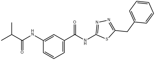 N-(5-benzyl-1,3,4-thiadiazol-2-yl)-3-(2-methylpropanoylamino)benzamide Structure