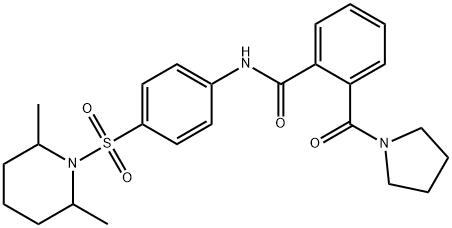 N-[4-(2,6-dimethylpiperidin-1-yl)sulfonylphenyl]-2-(pyrrolidine-1-carbonyl)benzamide Struktur