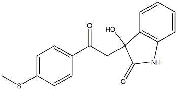 3-hydroxy-3-[2-(4-methylsulfanylphenyl)-2-oxoethyl]-1H-indol-2-one Struktur
