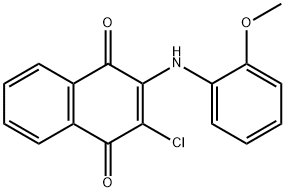 2-氯-3-((2-甲氧基苯基)氨基)萘-1,4-二酮, 64505-74-4, 结构式