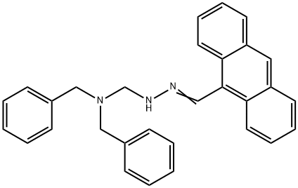 N-[(E)-anthracen-9-ylmethylideneamino]-N',N'-dibenzylmethanediamine Structure