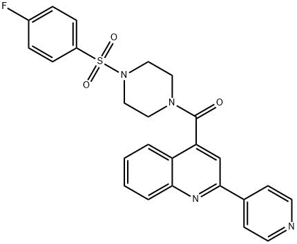 [4-(4-fluorophenyl)sulfonylpiperazin-1-yl]-(2-pyridin-4-ylquinolin-4-yl)methanone Structure