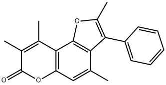 2,4,8,9-tetramethyl-3-phenylfuro[2,3-f]chromen-7-one Struktur