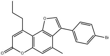 3-(4-bromophenyl)-4-methyl-9-propylfuro[2,3-f]chromen-7-one Struktur