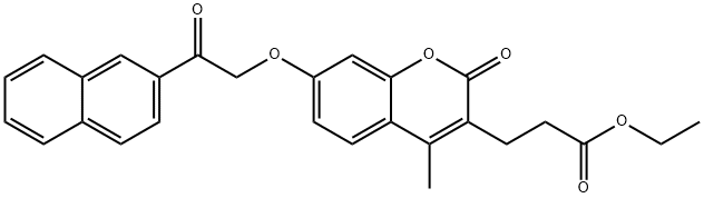 ethyl 3-[4-methyl-7-(2-naphthalen-2-yl-2-oxoethoxy)-2-oxochromen-3-yl]propanoate Structure