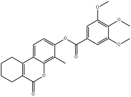 (4-methyl-6-oxo-7,8,9,10-tetrahydrobenzo[c]chromen-3-yl) 3,4,5-trimethoxybenzoate Struktur