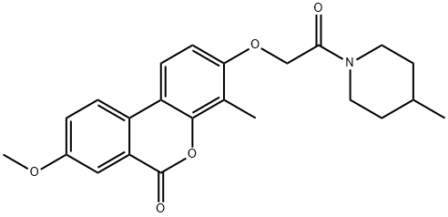 8-methoxy-4-methyl-3-[2-(4-methylpiperidin-1-yl)-2-oxoethoxy]benzo[c]chromen-6-one Structure