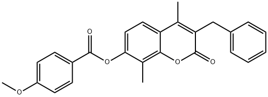 (3-benzyl-4,8-dimethyl-2-oxochromen-7-yl) 4-methoxybenzoate Struktur