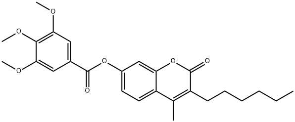(3-hexyl-4-methyl-2-oxochromen-7-yl) 3,4,5-trimethoxybenzoate Struktur