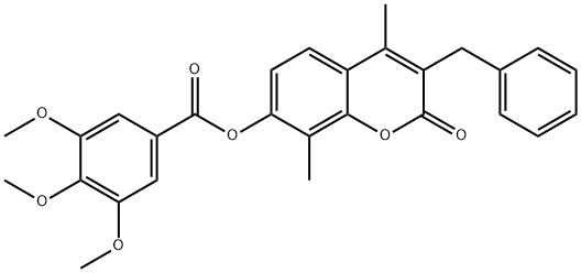 (3-benzyl-4,8-dimethyl-2-oxochromen-7-yl) 3,4,5-trimethoxybenzoate Structure