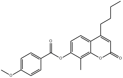(4-butyl-8-methyl-2-oxochromen-7-yl) 4-methoxybenzoate Struktur