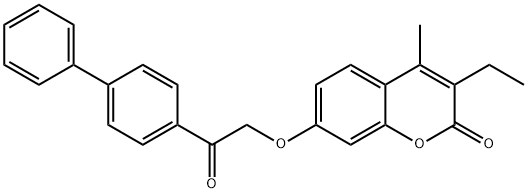 3-ethyl-4-methyl-7-[2-oxo-2-(4-phenylphenyl)ethoxy]chromen-2-one Structure