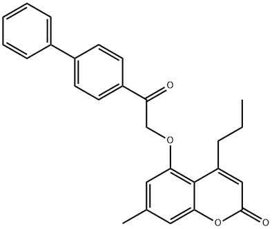 7-methyl-5-[2-oxo-2-(4-phenylphenyl)ethoxy]-4-propylchromen-2-one Structure