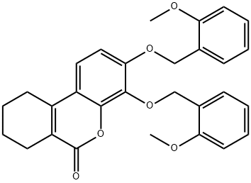 3,4-bis[(2-methoxyphenyl)methoxy]-7,8,9,10-tetrahydrobenzo[c]chromen-6-one Struktur