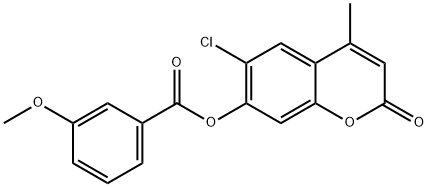 (6-chloro-4-methyl-2-oxochromen-7-yl) 3-methoxybenzoate Struktur