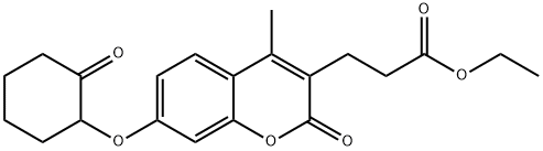 ethyl 3-[4-methyl-2-oxo-7-(2-oxocyclohexyl)oxychromen-3-yl]propanoate Structure