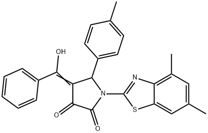 (4E)-1-(4,6-dimethyl-1,3-benzothiazol-2-yl)-4-[hydroxy(phenyl)methylidene]-5-(4-methylphenyl)pyrrolidine-2,3-dione Structure