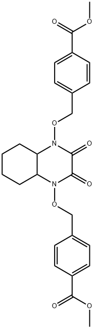 methyl 4-[[4-[(4-methoxycarbonylphenyl)methoxy]-2,3-dioxo-4a,5,6,7,8,8a-hexahydroquinoxalin-1-yl]oxymethyl]benzoate Struktur