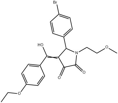 (4E)-5-(4-bromophenyl)-4-[(4-ethoxyphenyl)-hydroxymethylidene]-1-(2-methoxyethyl)pyrrolidine-2,3-dione Struktur