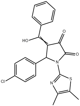 (4E)-5-(4-chlorophenyl)-1-(4,5-dimethyl-1,3-thiazol-2-yl)-4-[hydroxy(phenyl)methylidene]pyrrolidine-2,3-dione Structure