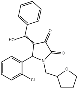 (4E)-5-(2-chlorophenyl)-4-[hydroxy(phenyl)methylidene]-1-(oxolan-2-ylmethyl)pyrrolidine-2,3-dione Structure