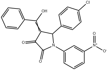 (4E)-5-(4-chlorophenyl)-4-[hydroxy(phenyl)methylidene]-1-(3-nitrophenyl)pyrrolidine-2,3-dione,672268-93-8,结构式