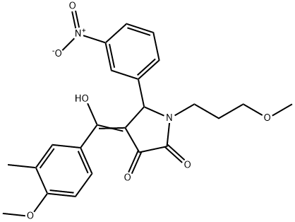 (4E)-4-[hydroxy-(4-methoxy-3-methylphenyl)methylidene]-1-(3-methoxypropyl)-5-(3-nitrophenyl)pyrrolidine-2,3-dione Structure