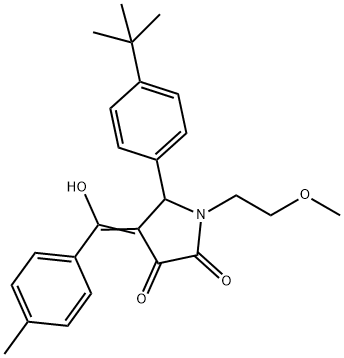 (4E)-5-(4-tert-butylphenyl)-4-[hydroxy-(4-methylphenyl)methylidene]-1-(2-methoxyethyl)pyrrolidine-2,3-dione Structure