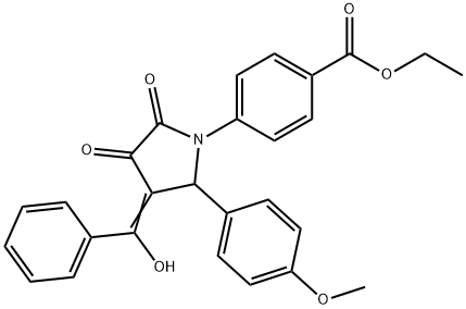 ethyl 4-[(3E)-3-[hydroxy(phenyl)methylidene]-2-(4-methoxyphenyl)-4,5-dioxopyrrolidin-1-yl]benzoate Structure