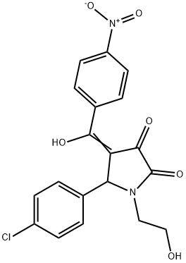 (4E)-5-(4-chlorophenyl)-1-(2-hydroxyethyl)-4-[hydroxy-(4-nitrophenyl)methylidene]pyrrolidine-2,3-dione Structure