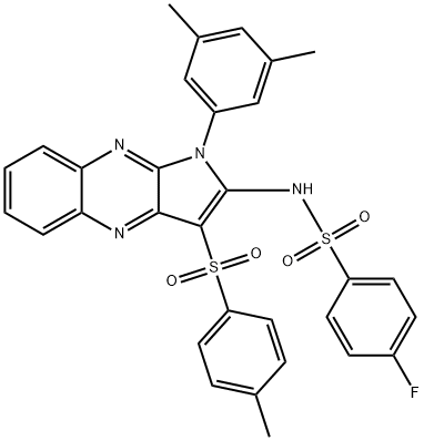 N-[1-(3,5-dimethylphenyl)-3-(4-methylphenyl)sulfonylpyrrolo[3,2-b]quinoxalin-2-yl]-4-fluorobenzenesulfonamide Structure