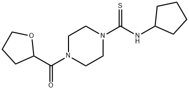 N-cyclopentyl-4-(oxolane-2-carbonyl)piperazine-1-carbothioamide Struktur
