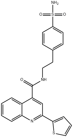 N-(4-磺胺酰基苯乙基)-2-(噻吩-2-基)喹啉-4-甲酰胺 结构式