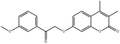 7-[2-(3-methoxyphenyl)-2-oxoethoxy]-3,4-dimethylchromen-2-one 结构式