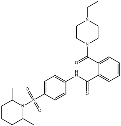 N-[4-(2,6-dimethylpiperidin-1-yl)sulfonylphenyl]-2-(4-ethylpiperazine-1-carbonyl)benzamide Struktur
