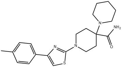 1-[4-(4-methylphenyl)-1,3-thiazol-2-yl]-4-piperidin-1-ylpiperidine-4-carboxamide Struktur