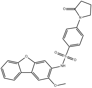 N-(2-methoxydibenzofuran-3-yl)-4-(2-oxopyrrolidin-1-yl)benzenesulfonamide Struktur