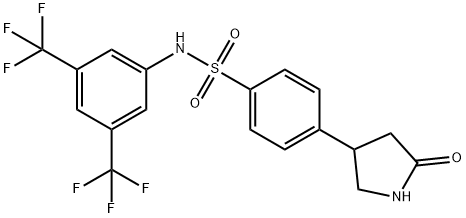 N-[3,5-bis(trifluoromethyl)phenyl]-4-(5-oxopyrrolidin-3-yl)benzenesulfonamide Struktur