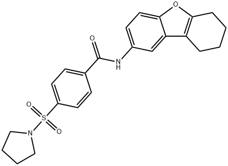 4-pyrrolidin-1-ylsulfonyl-N-(6,7,8,9-tetrahydrodibenzofuran-2-yl)benzamide Struktur