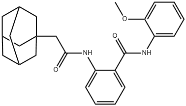 2-[[2-(1-adamantyl)acetyl]amino]-N-(2-methoxyphenyl)benzamide Struktur