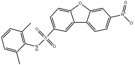 N-(2,6-dimethylphenyl)-7-nitrodibenzofuran-2-sulfonamide Struktur